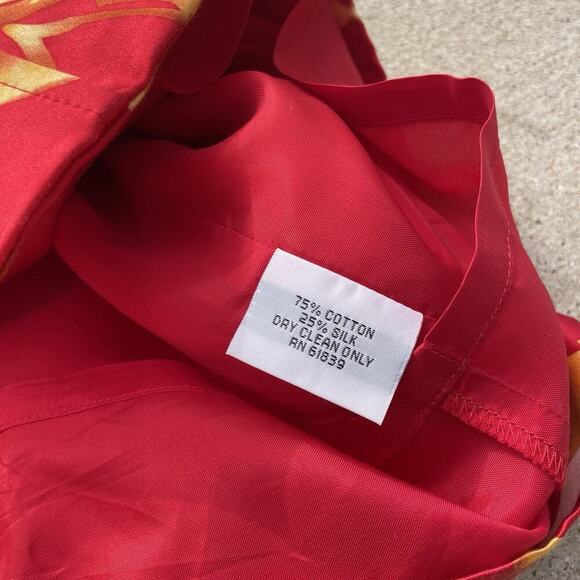 VTG Teri Jon Rickie Freeman Sz 6 Floral Hawaiian Collared Dress Abstract Artsy - Picture 7 of 7